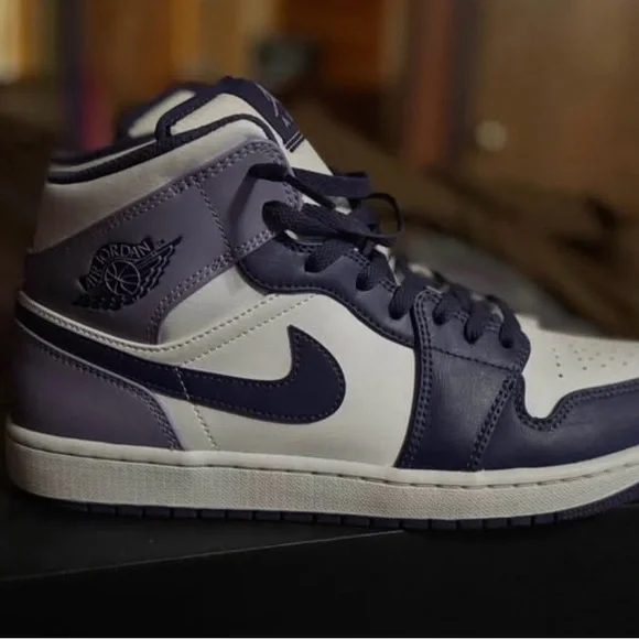 Nike Air Jordan Men's Sneakers - White, Purple, & Lavendar - Picture 1 of 5